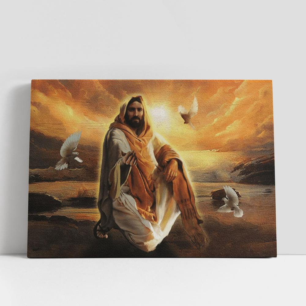 Christian Canvas Wall Art, Jesus And Dove Give Me Your Hand Canvas Poster, Christian Canvas Art Christian Canvas Wall Art, Jesus And Dove Give Me Your Hand Canvas Poster, Christian Canvas Art