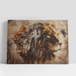 Christian Canvas Wall Art, Jesus And Lion…