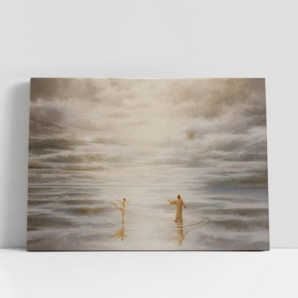 Christian Canvas Wall Art, Jesus And The Girl Dancing On The Water Canvas Wall Art, Jesus Canvas, Christian Canvas Art Christian Canvas Wall Art, Jesus And The Girl Dancing On The Water Canvas Wall Art, Jesus Canvas, Christian Canvas Art
