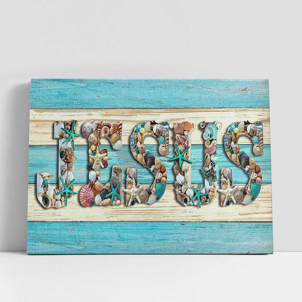 Christian Canvas Wall Art, Jesus Beach Canvas Prints, Christian Canvas Art