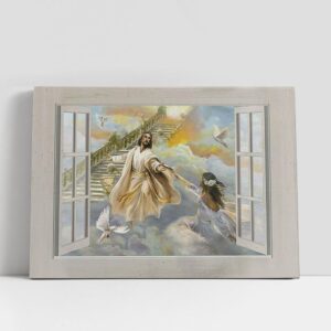 Christian Canvas Wall Art, Jesus Beautiful Girl…