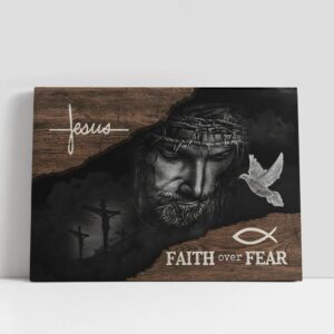 Christian Canvas Wall Art, Jesus Black Faith…