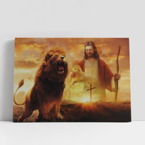 Christian Canvas Wall Art, Jesus Carry Lamb…