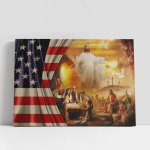 Christian Canvas Wall Art, Jesus Christ American…