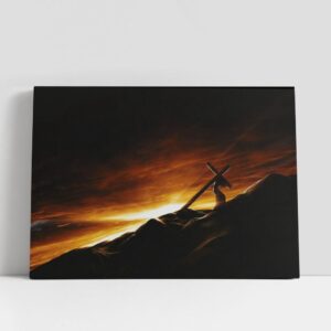Christian Canvas Wall Art, Jesus Christ Carrying…