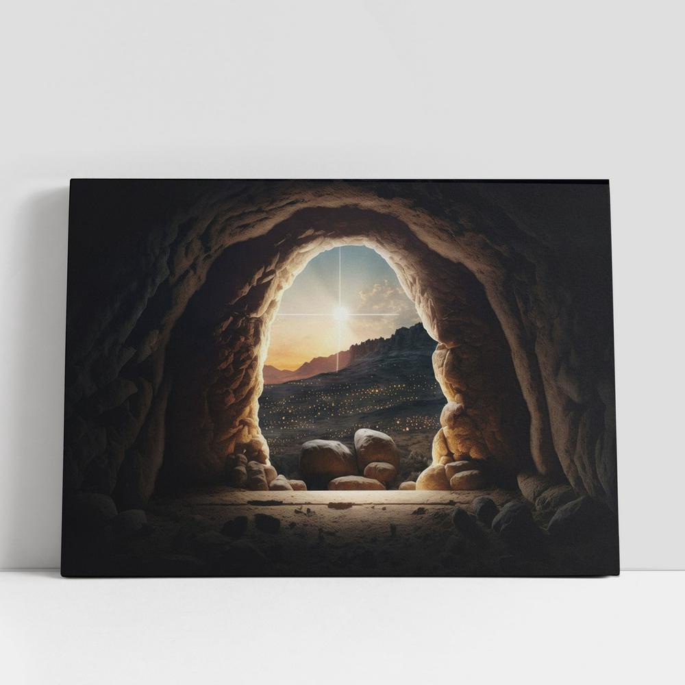 Christian Canvas Wall Art, Jesus Christ Easter Empty Tomb Resurrection Canvas Pictures, Faith Art, Christian Canvas Art Christian Canvas Wall Art, Jesus Christ Easter Empty Tomb Resurrection Canvas Pictures, Faith Art, Christian Canvas Art