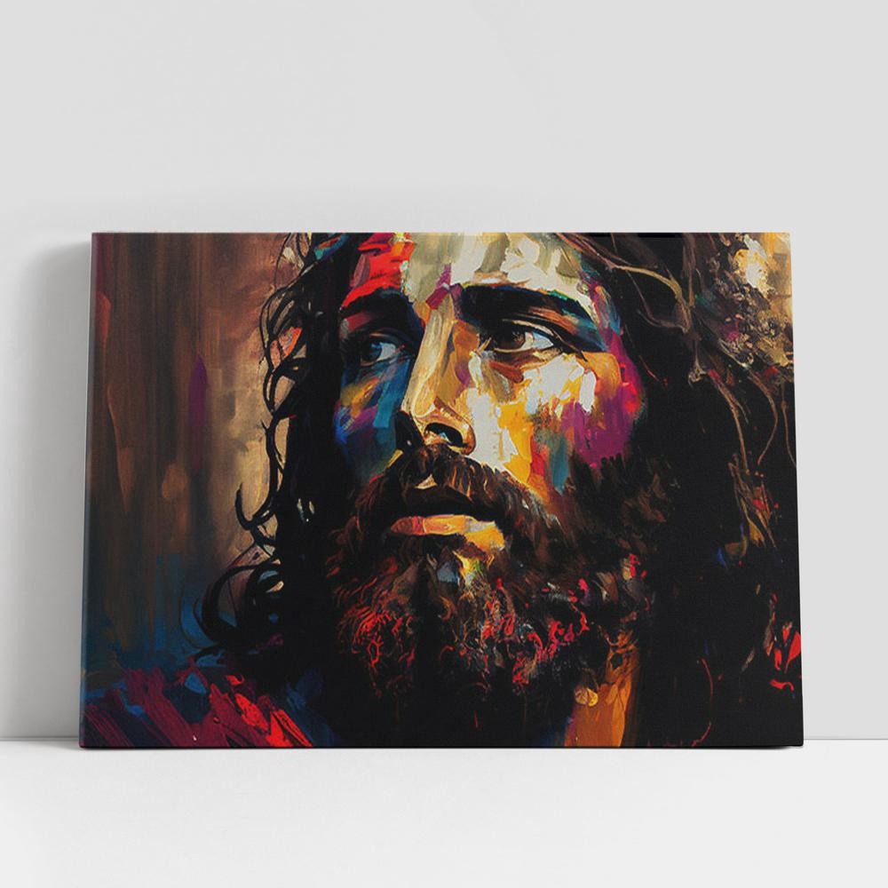 Christian Canvas Wall Art, Jesus Christ Face Pictures Canvas Art Decor, Christian Canvas Art