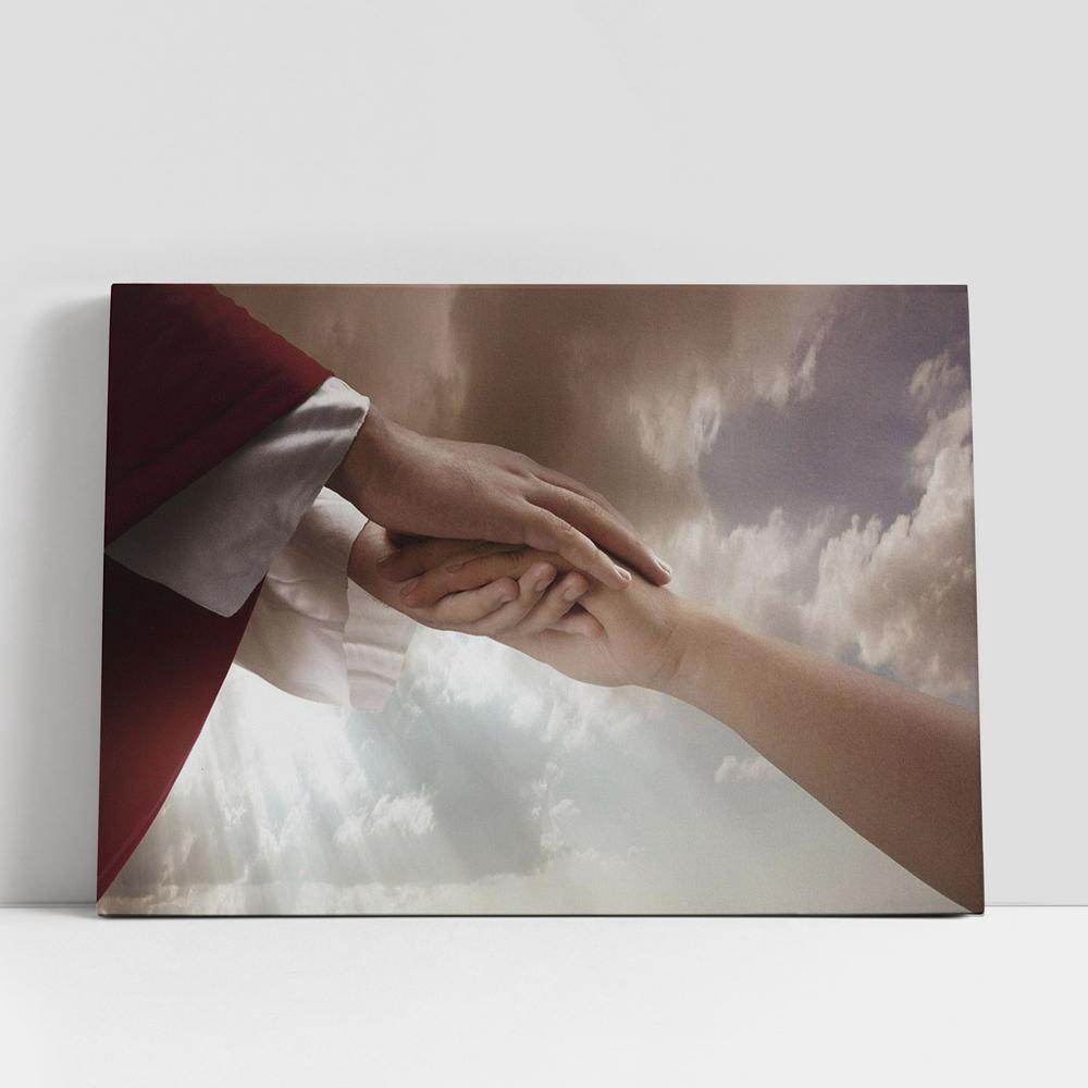 Christian Canvas Wall Art, Jesus Christ Gave His Help Canvas Pictures, Faith Art, Christian Canvas Art