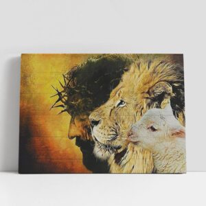 Christian Canvas Wall Art, Jesus Christ Lion…