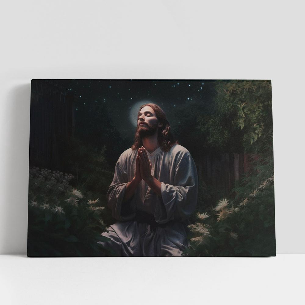 Christian Canvas Wall Art, Jesus Christ Prays In The Gethsemane Canvas Prints, Jesus Christ Picture, Jesus Canvas Art, Christian Canvas Art