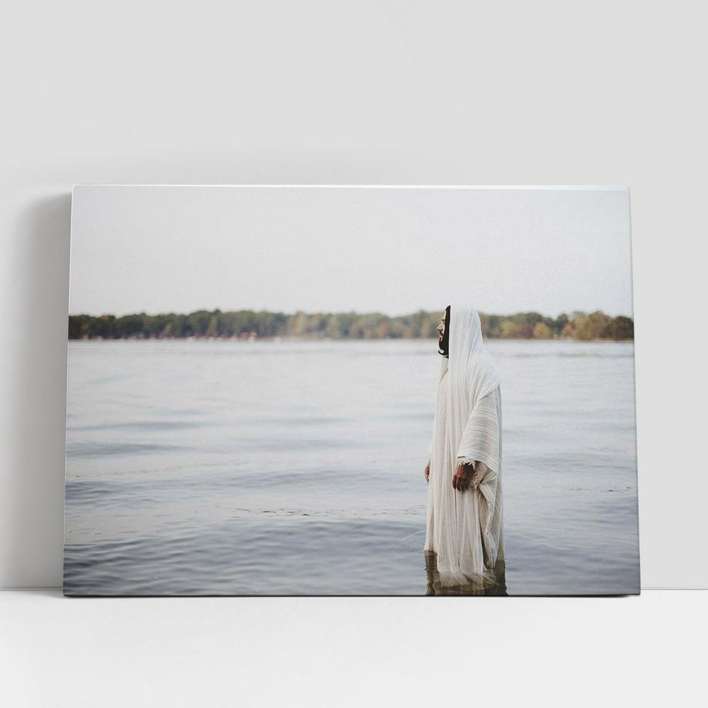 Christian Canvas Wall Art, Jesus Christ Standing Water Canvas Pictures, Faith Art, Christian Canvas Art
