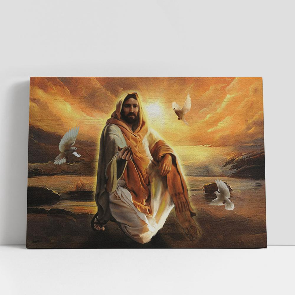 Christian Canvas Wall Art, Jesus Dove Large Canvas, Christian Canvas Art Christian Canvas Wall Art, Jesus Dove Large Canvas, Christian Canvas Art