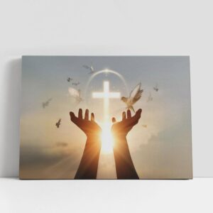 Christian Canvas Wall Art, Jesus Hands Palm…