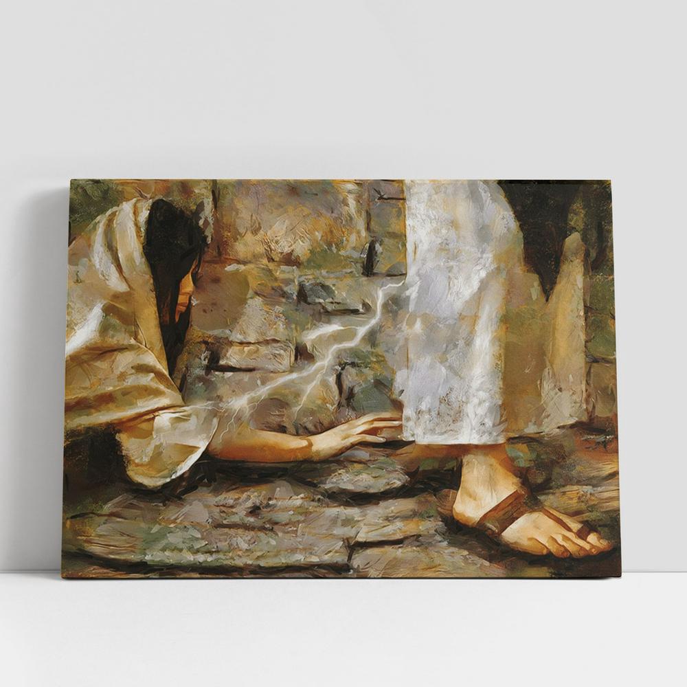 Christian Canvas Wall Art, Jesus Healing Women Large Canvas, Christian Canvas Art