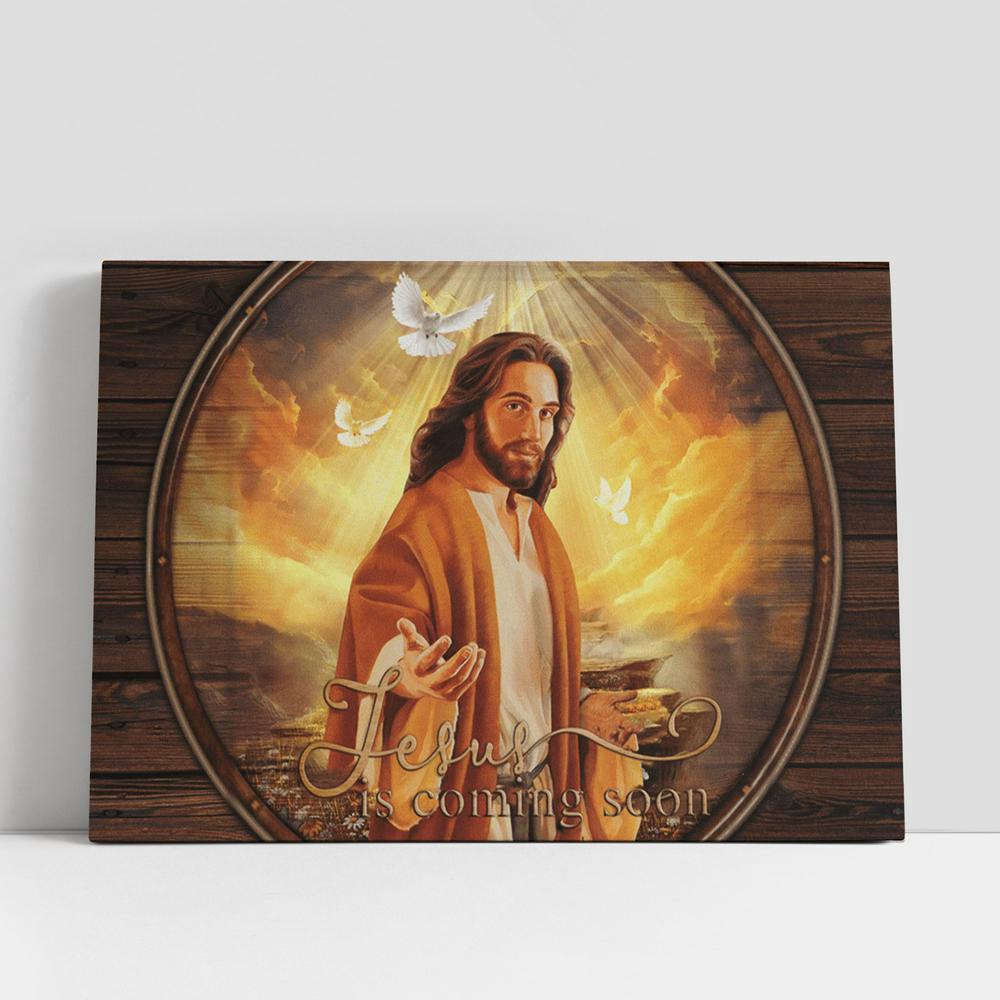 Christian Canvas Wall Art, Jesus Is Coming Soon Light From Heaven Large Canvas, Christian Canvas Art