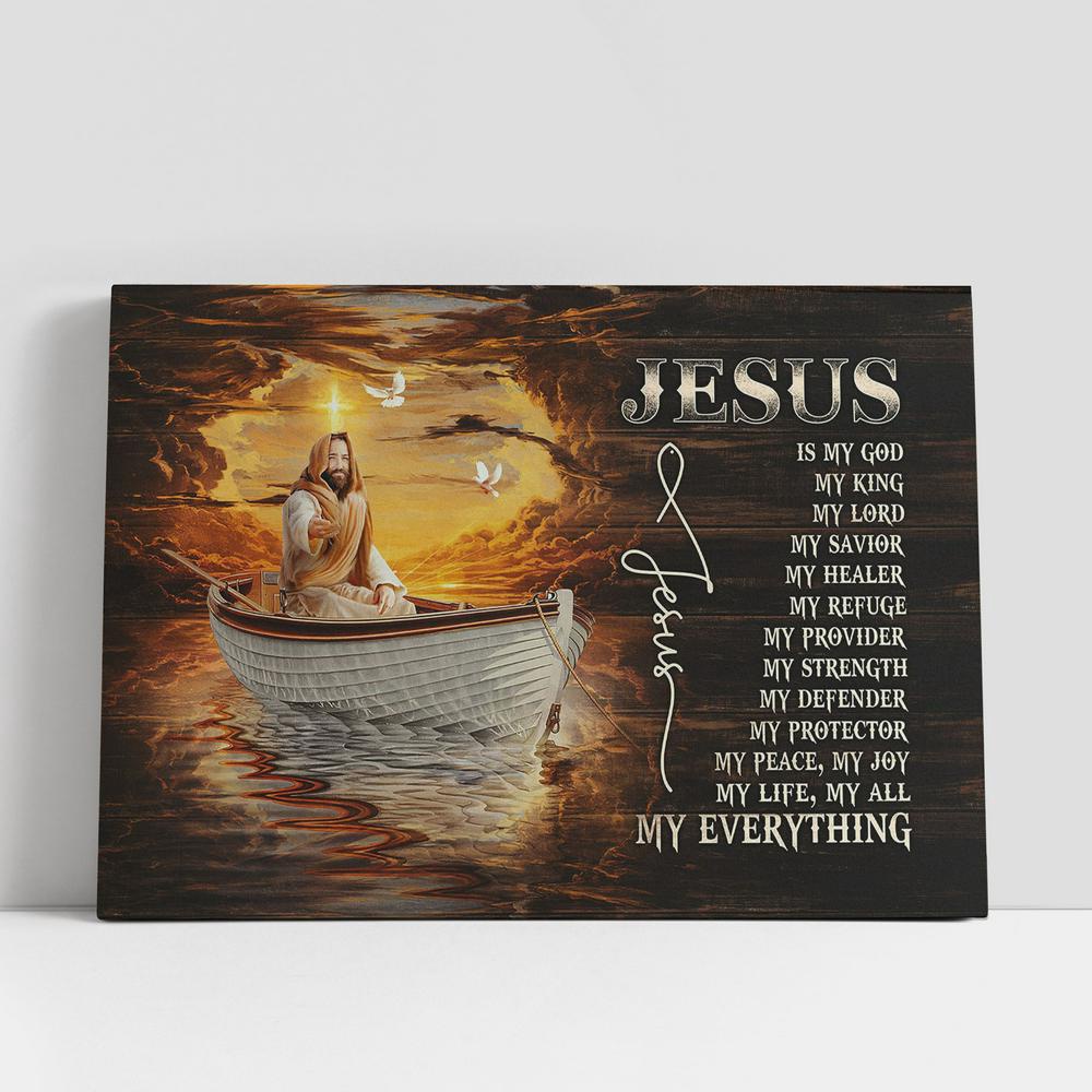 Christian Canvas Wall Art, Jesus Is My Everything Canvas, A Boat Trip With Jesus Canvas Art Decor, Christian Canvas Art Christian Canvas Wall Art, Jesus Is My Everything Canvas, A Boat Trip With Jesus Canvas Art Decor, Christian Canvas Art