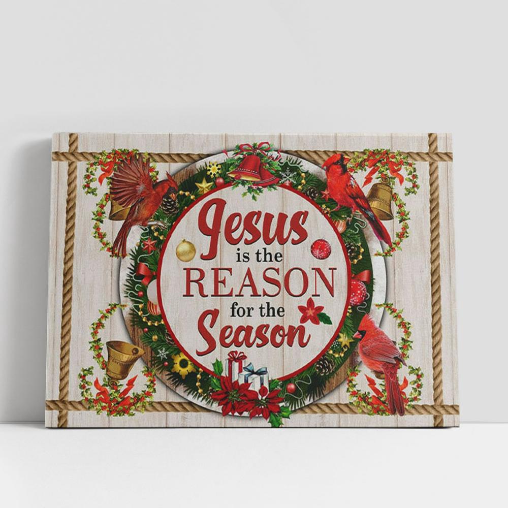 Christian Canvas Wall Art, Jesus Is The Reason For The Season Canvas Wall Art, Christian Gifts Christmas Wall Decor, Christian Canvas Art