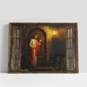 Christian Canvas Wall Art, Jesus Knocks On…