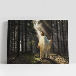 Christian Canvas Wall Art, Jesus Light In…