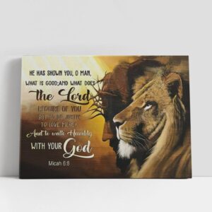 Christian Canvas Wall Art, Jesus Lion Of…