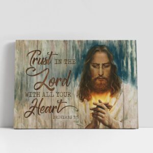 Christian Canvas Wall Art, Jesus Pray Trust…