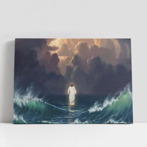 Christian Canvas Wall Art, Jesus Stands On…