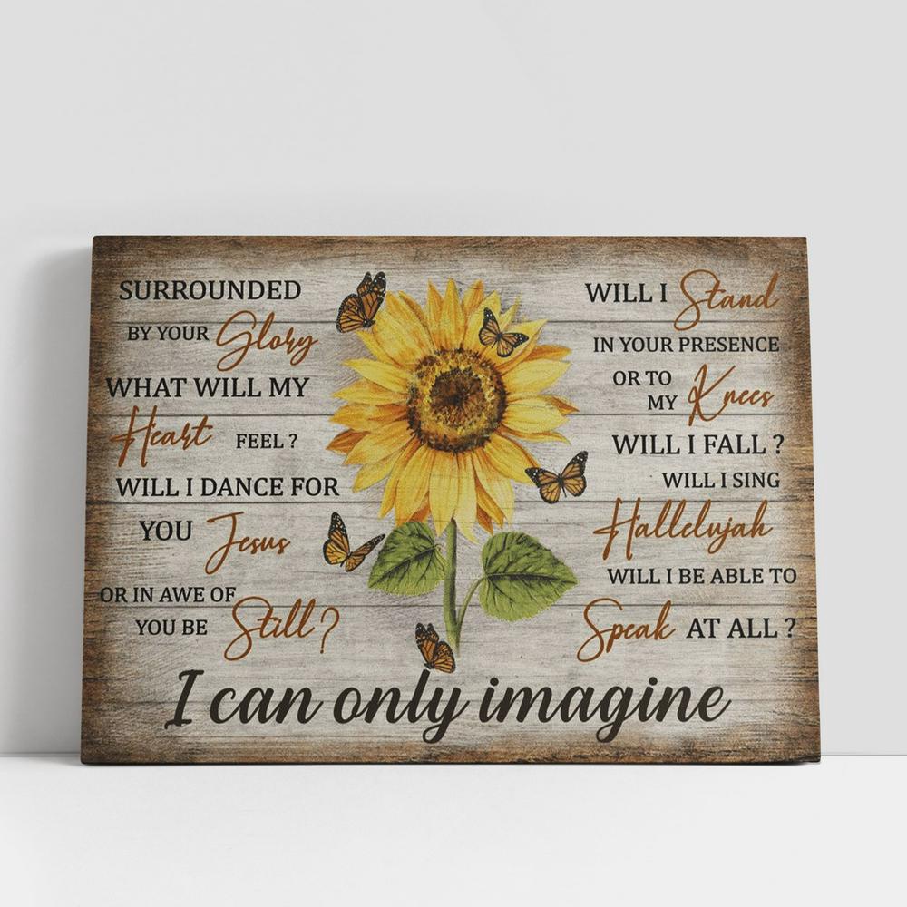 Christian Canvas Wall Art, Jesus, Sunflower And Yellow Butterfly, I Can Only Imagine Canvas Poster, Christian Canvas Art Christian Canvas Wall Art, Jesus, Sunflower And Yellow Butterfly, I Can Only Imagine Canvas Poster, Christian Canvas Art