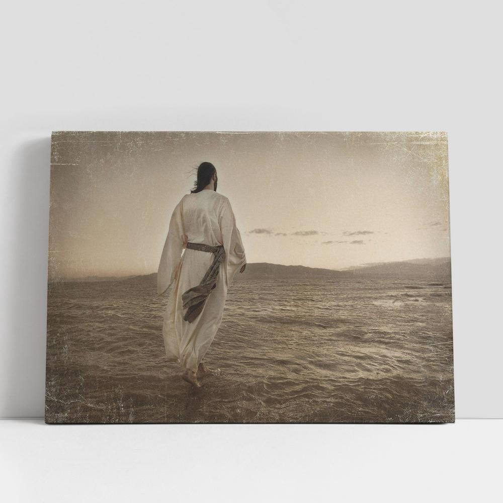 Christian Canvas Wall Art, Jesus Walking On Water Art Canvas, Jesus Christ Picture, Christian Gifts Home Decor, Christian Canvas Art