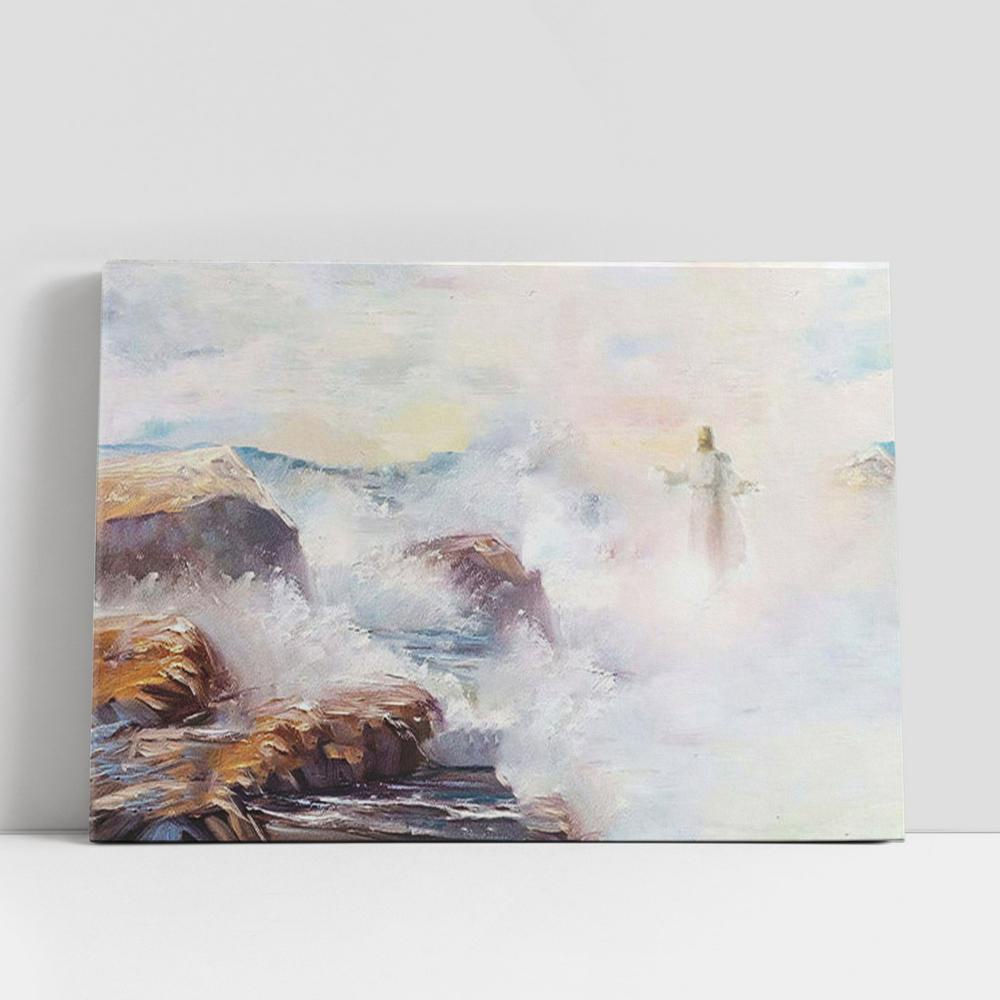 Christian Canvas Wall Art, Jesus Walking On Water Canvas Prints, Christian Gifts Home Decor, Christian Canvas Art