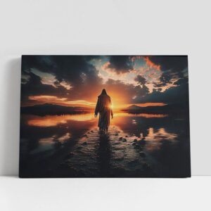 Christian Canvas Wall Art, Jesus Walking On…