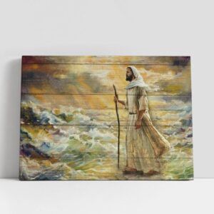 Christian Canvas Wall Art, Jesus Walking On…