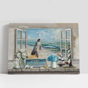 Christian Canvas Wall Art, Jesus Walks Come…