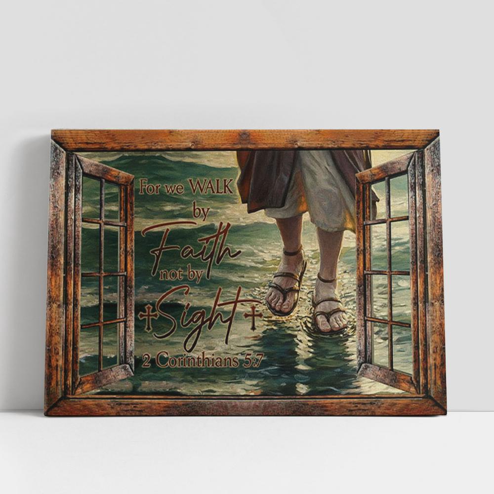 Christian Canvas Wall Art, Jesus Walks On Water, Walk By Faith Not By Sight Canvas Wall Art, Christian Canvas Art Christian Canvas Wall Art, Jesus Walks On Water, Walk By Faith Not By Sight Canvas Wall Art, Christian Canvas Art