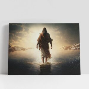 Christian Canvas Wall Art, Jesus Walks Water…