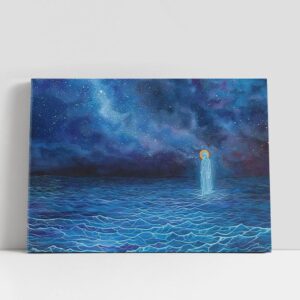 Christian Canvas Wall Art, Jesus Walks Water…