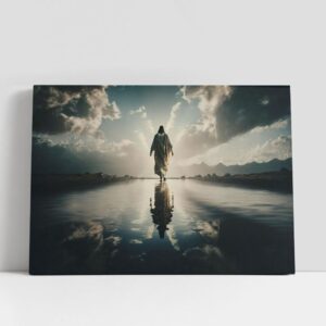 Christian Canvas Wall Art, Jesus Walks Water…