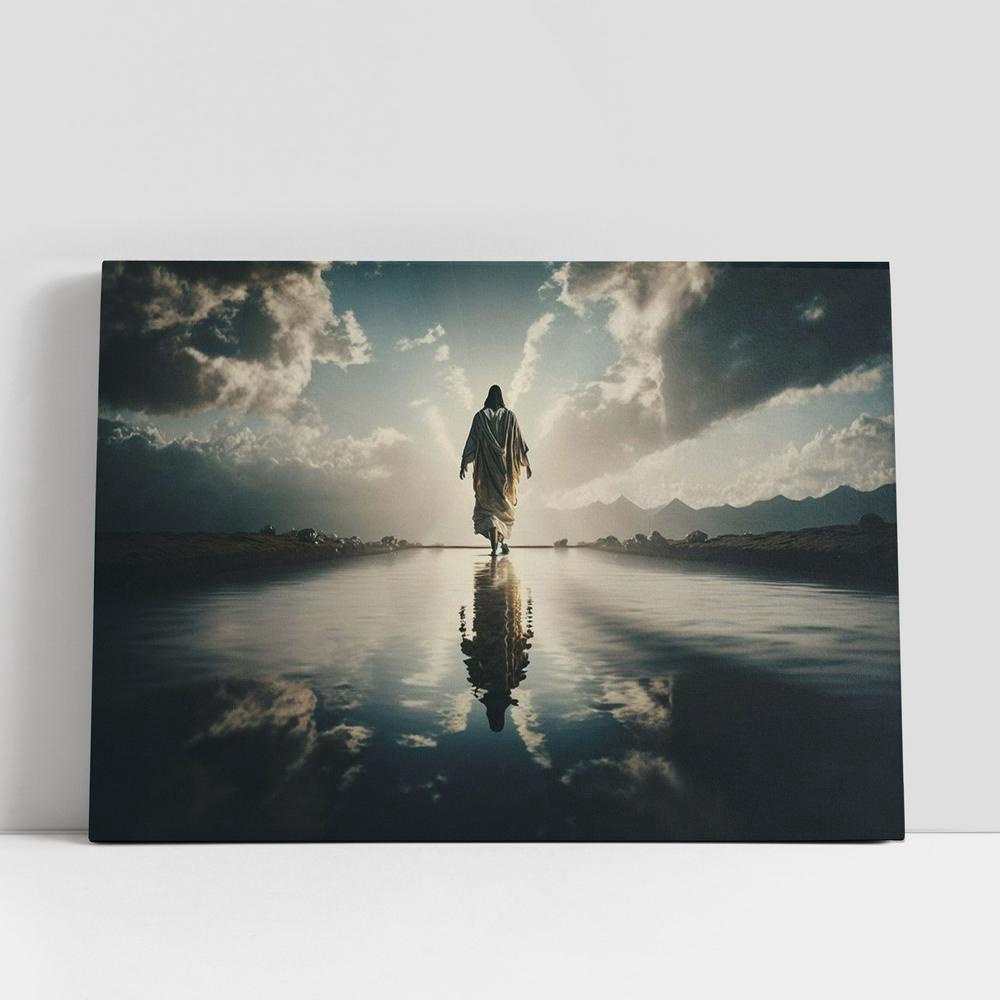 Christian Canvas Wall Art, Jesus Walks Water Religious Canvas Pictures, Faith Art, Christian Canvas Art Christian Canvas Wall Art, Jesus Walks Water Religious Canvas Pictures, Faith Art, Christian Canvas Art