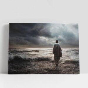 Christian Canvas Wall Art, Jesus Water Painting…