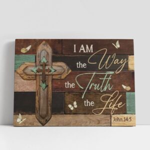 Christian Canvas Wall Art, Jesus Wooden Cross…