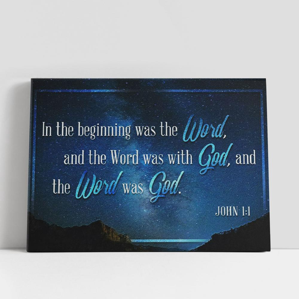 Christian Canvas Wall Art, John 11 In The Beginning Was The Word Canvas Print, Bible Verse Wall Art, Christian Canvas Art Christian Canvas Wall Art, John 11 In The Beginning Was The Word Canvas Print, Bible Verse Wall Art, Christian Canvas Art