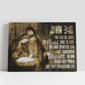 Christian Canvas Wall Art, John 316 For…