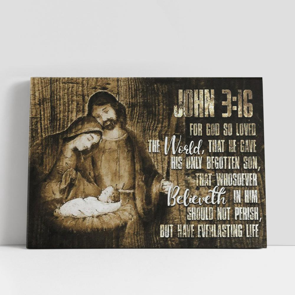 Christian Canvas Wall Art, John 316 For God So Loved The World Christmas Canvas Wall Art, Christian Canvas Art Christian Canvas Wall Art, John 316 For God So Loved The World Christmas Canvas Wall Art, Christian Canvas Art