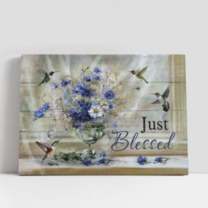 Christian Canvas Wall Art, Just Blessed Daisy…