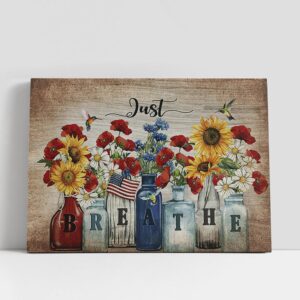 Christian Canvas Wall Art, Just Breathe Brilliant…