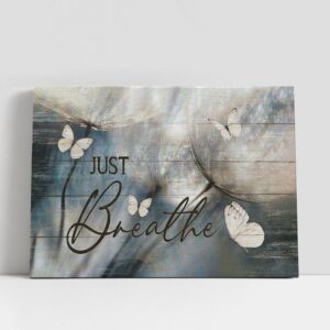 Christian Canvas Wall Art, Just Breathe Dandelion…