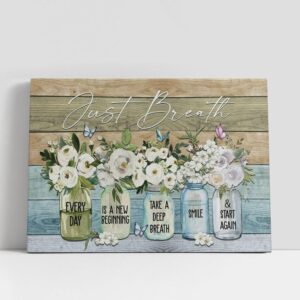 Christian Canvas Wall Art, Just Breathe Every…