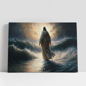 Christian Canvas Wall Art, Large Jesus Walking…