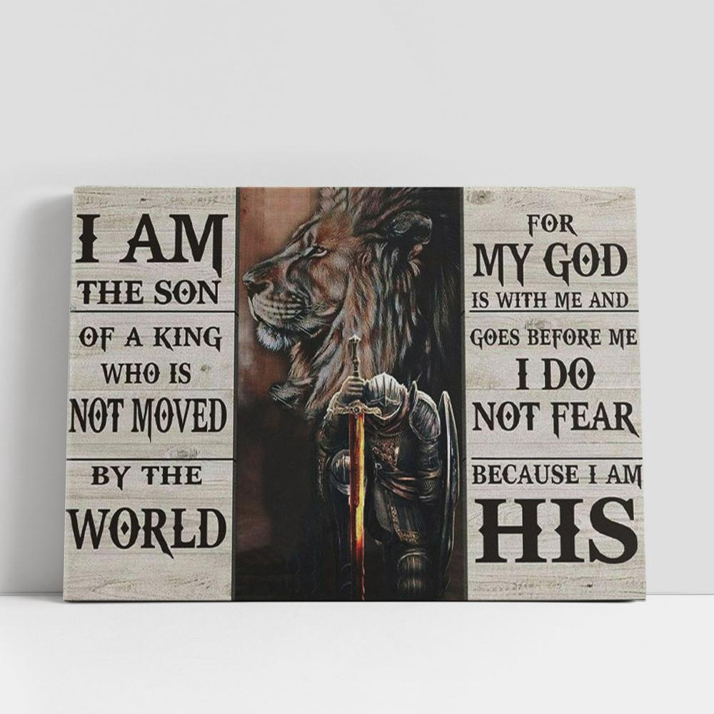 Christian Canvas Wall Art, Lion And Warrior Canvas I Am The Son Of A King Wall Art Decor