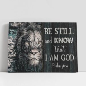 Christian Canvas Wall Art, Lion Face Be…