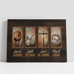 Christian Canvas Wall Art, Lion King Lamb…